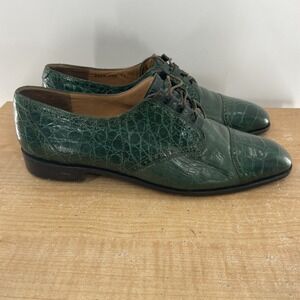 Mauri City Slicker Size 12 M Genuine Alligator Oxford Green Dress Shoe Lace Up